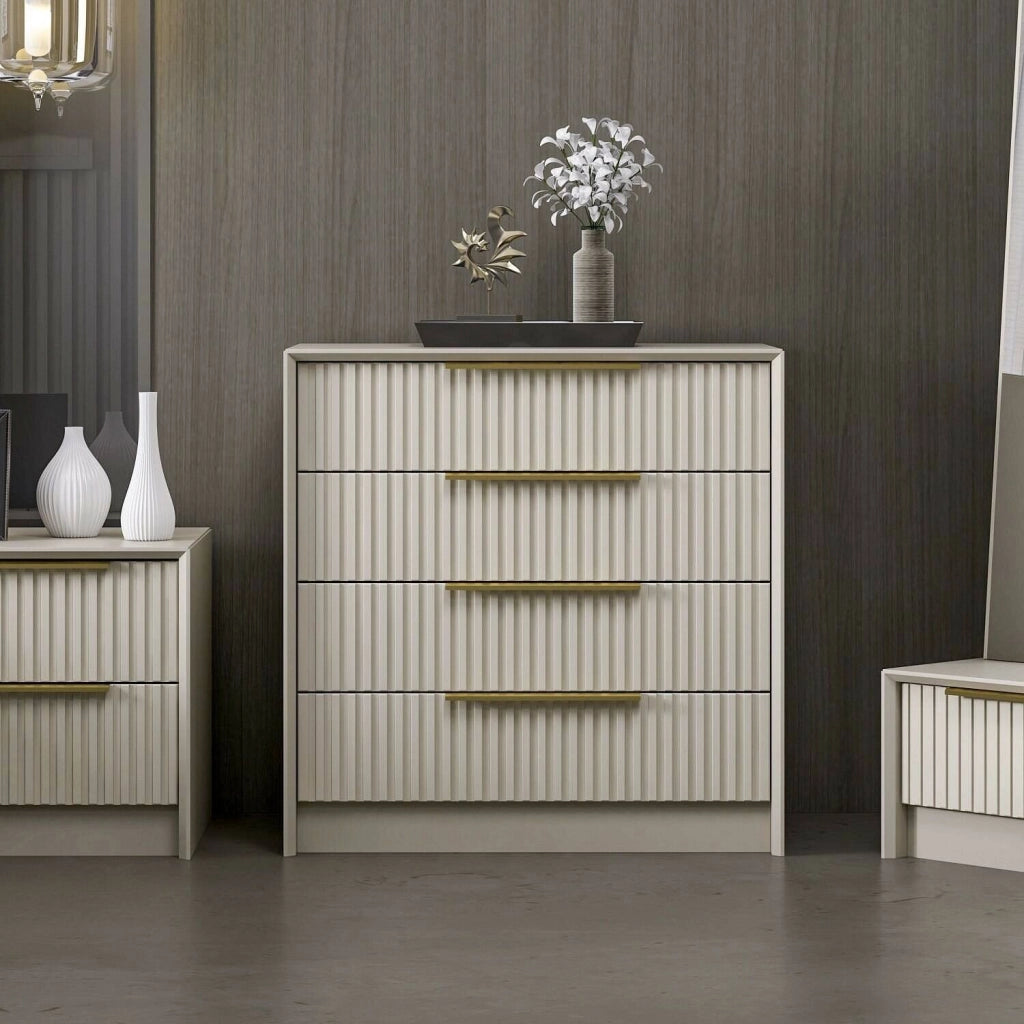 Fanoos, Cassettiera 7 Cassetti, 72x45x77h cm Grigio Cemento