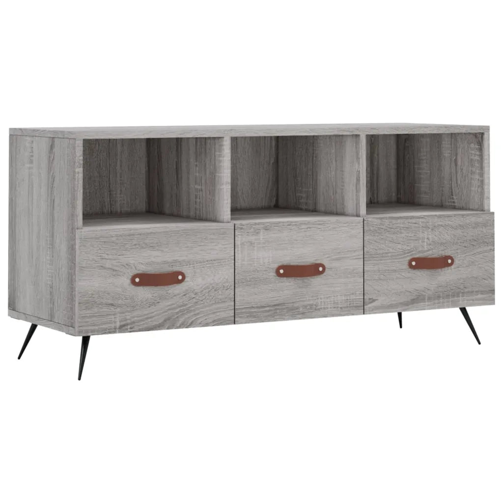 Mobile TV Grigio Sonoma 102x36x50 cm in Legno Multistrato 829010