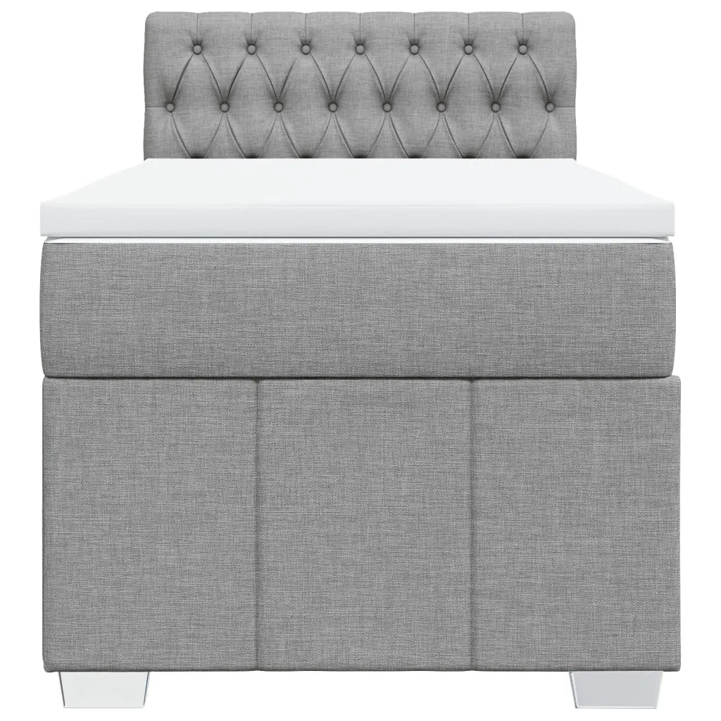 Giroletto a Molle con Materasso Grigio Chiaro 80x200 cm Tessuto