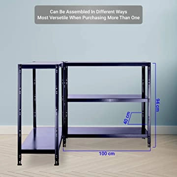 SCAFFALE IN METALLO BLU ETTORE KIT BULLONI 100 X 40 X H 187 CM 5 RIPIANI