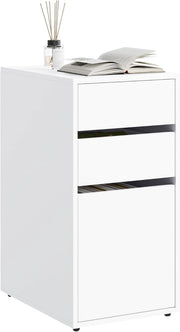 Comodino con 3 Cassetti di 2 Dimensioni, Cassettiera Bianco, 30x40x60 cm, Tavolino da Divano in Legno, Schedario, per Camera da Letto, Soggiorno, Corridoio, NTS17ws