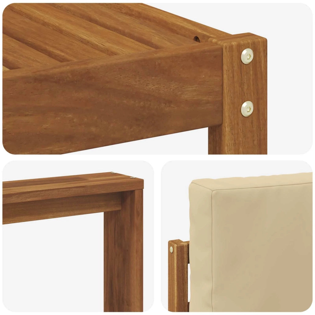 Set di divani da esterno con cuscino 5 pcs Naturale e Beige 3366366