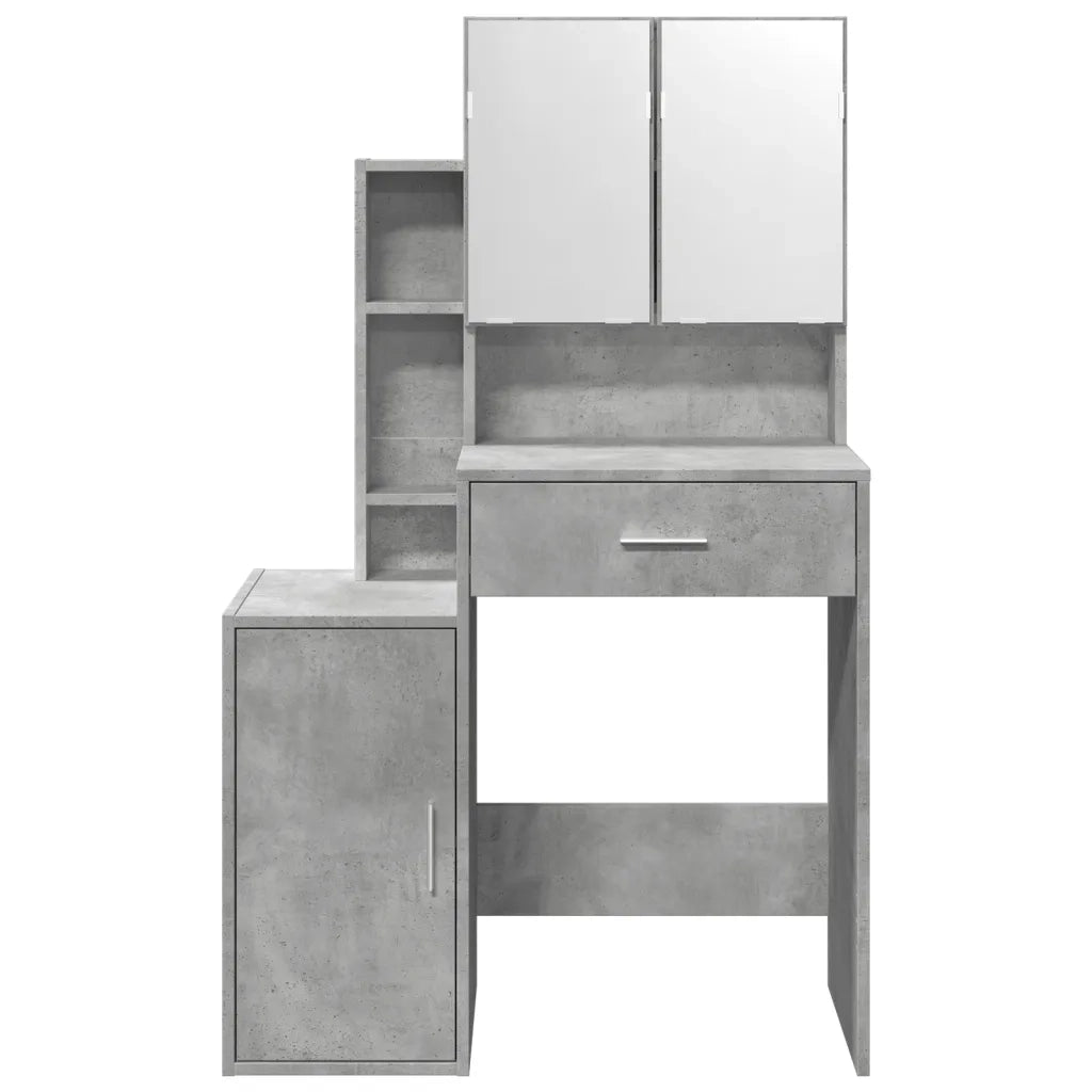 Toeletta con Armadietto Grigio Cemento 80x35x132 cm