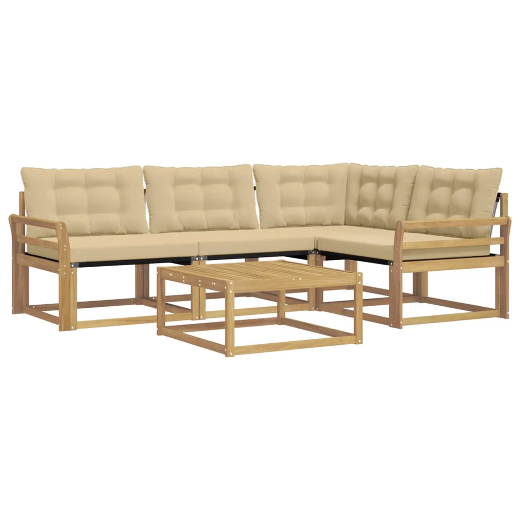 Set di divani da esterno 5 pcs Bianco e Beige 79 x 79 x 37 cm