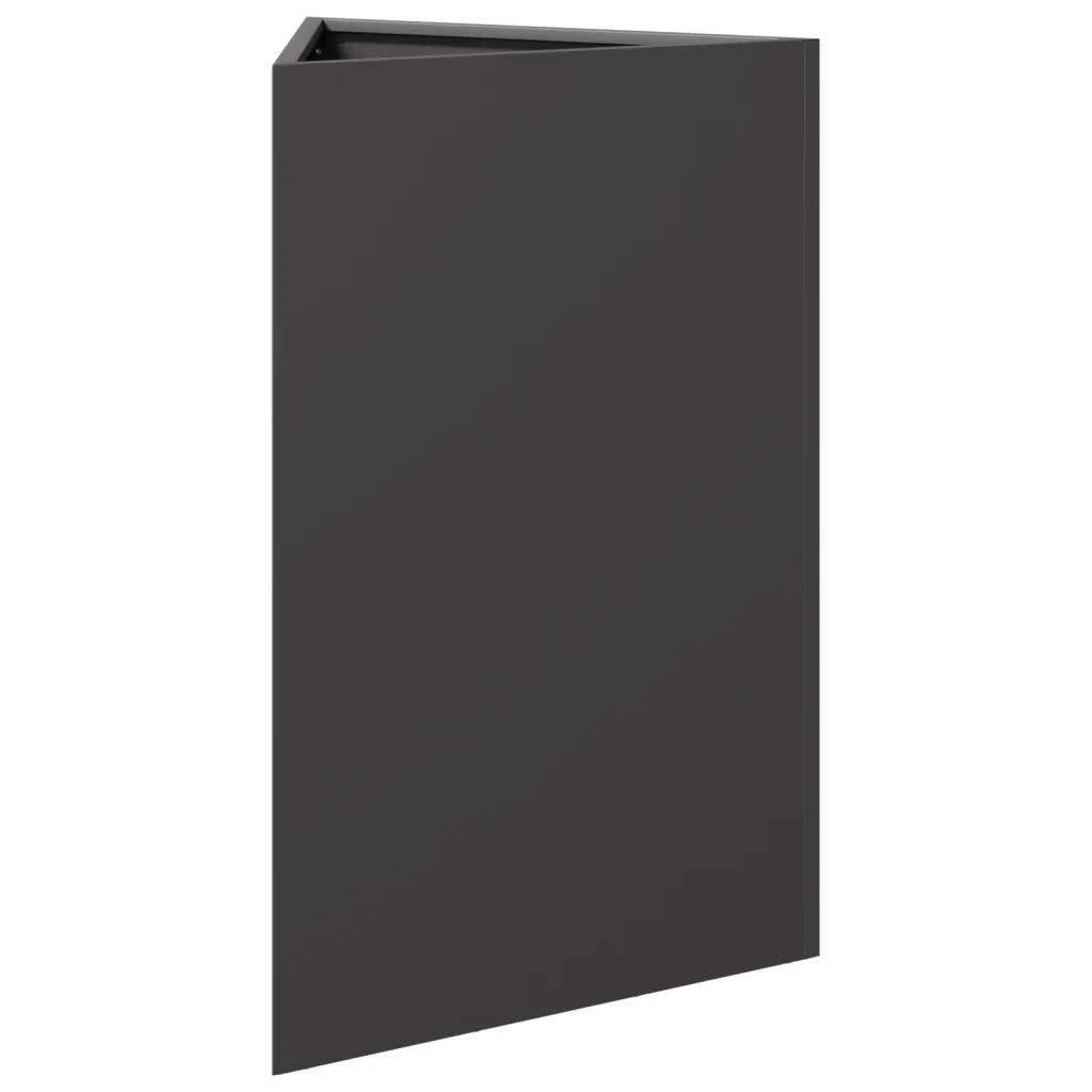 Fioriera da Giardino Nera Triangolare 50x43x75 cm in Acciaio 851171