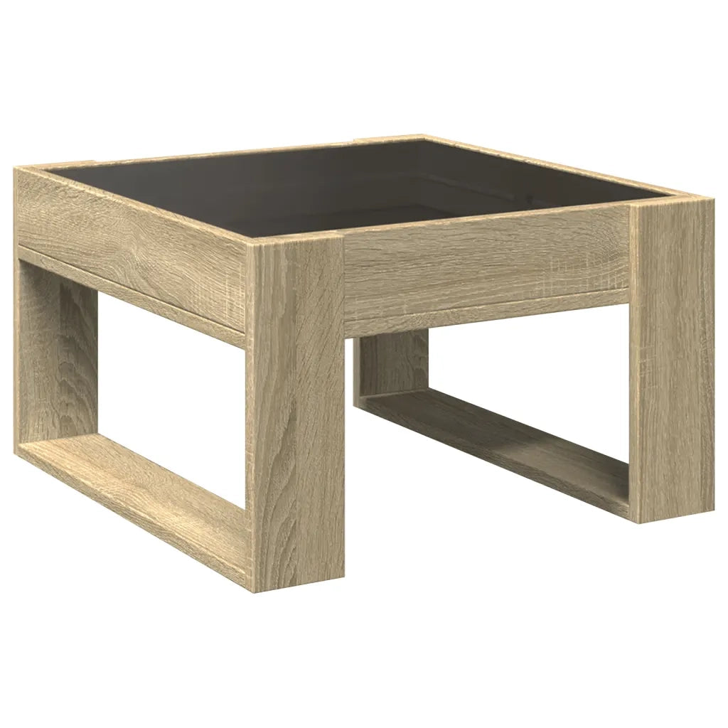vidaXL Tavolino da Salotto con LED Infinity Rovere Sonoma 50x53x30 cm