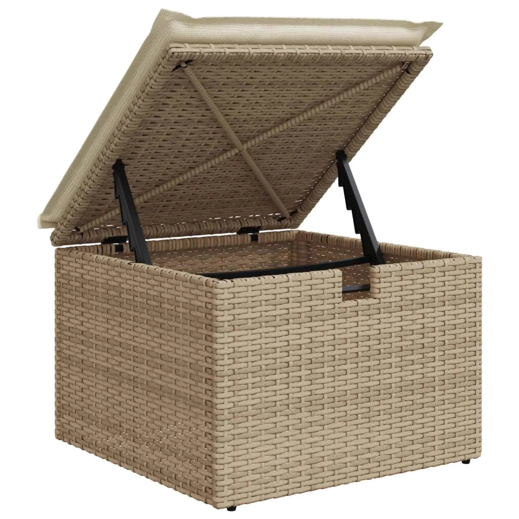 Set di divani con cuscino Beige e Crema polyrattan