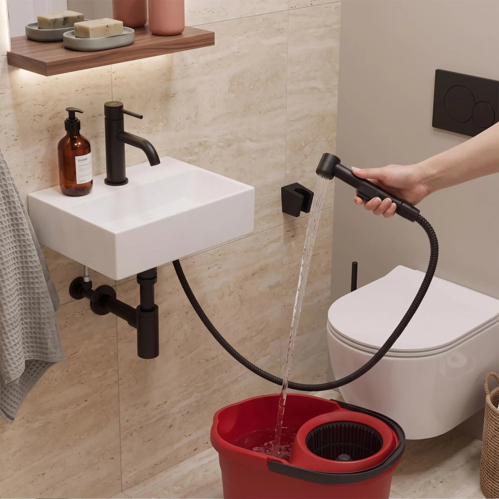 Miscelatore Lavabo Con Bidetta Rea Lungo Black
