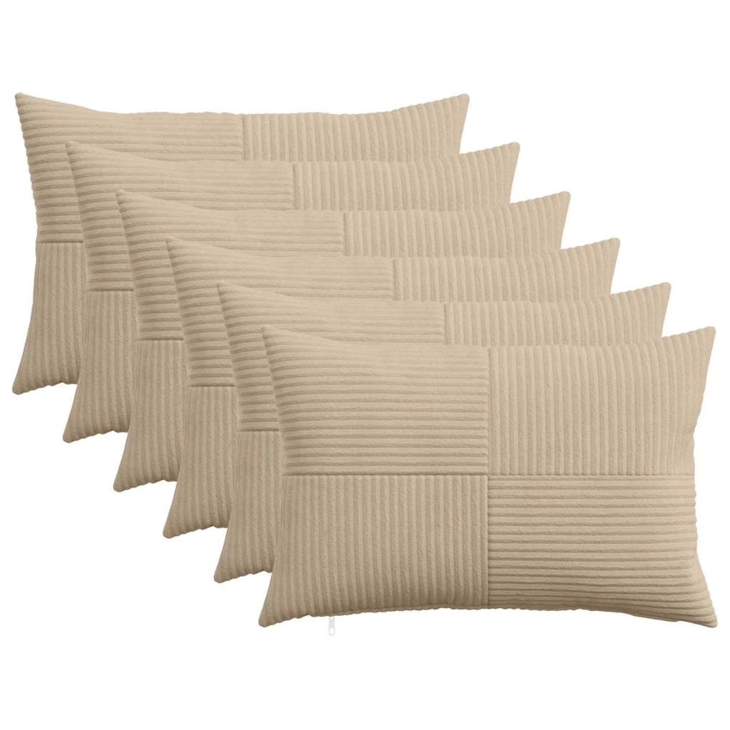 Federa 6 pcs ALMELO Tortora 30 x 50 cm corduroy 913980