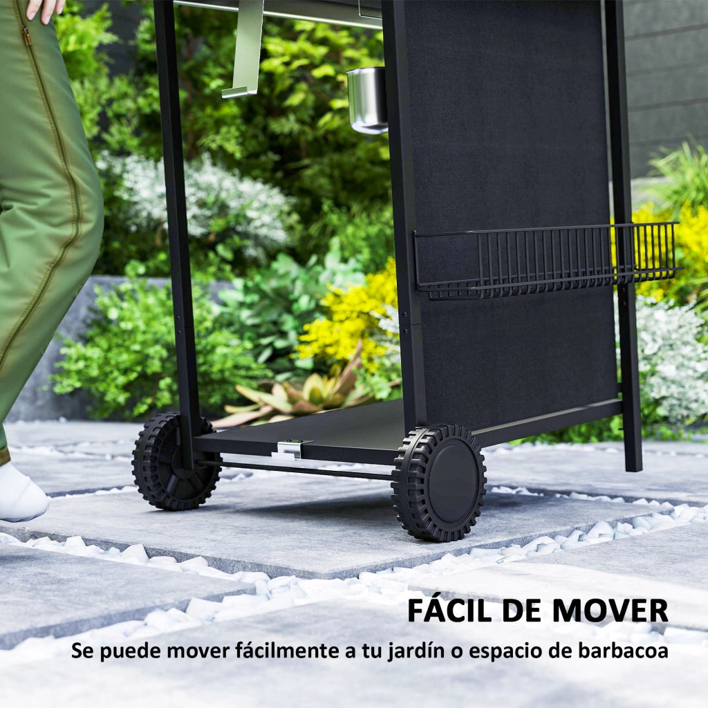 Barbecue a Gas 3 Bruciatori ¨C Xylo ¨C con Termometro e Ruote 108x54x97 cm Nero