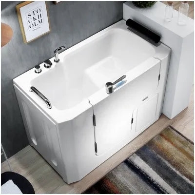 Vasca da bagno per anziani 130x90 porta con apertura esterna a sinistra