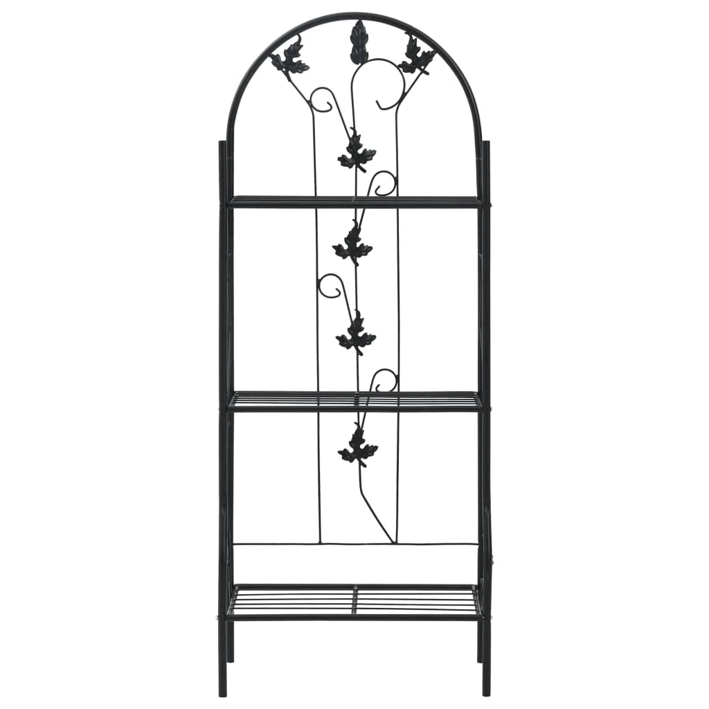 Portavasi/fioriera a 3 ripiani 52 x 28 x 128 cm ferro nero 02_0045239