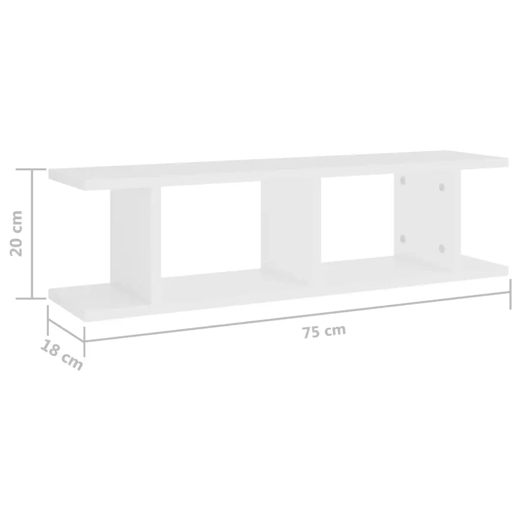 Mensole Parete a Cubo 2 pz Bianco 78x18x20 cm in Multistrato cod mxl 74106