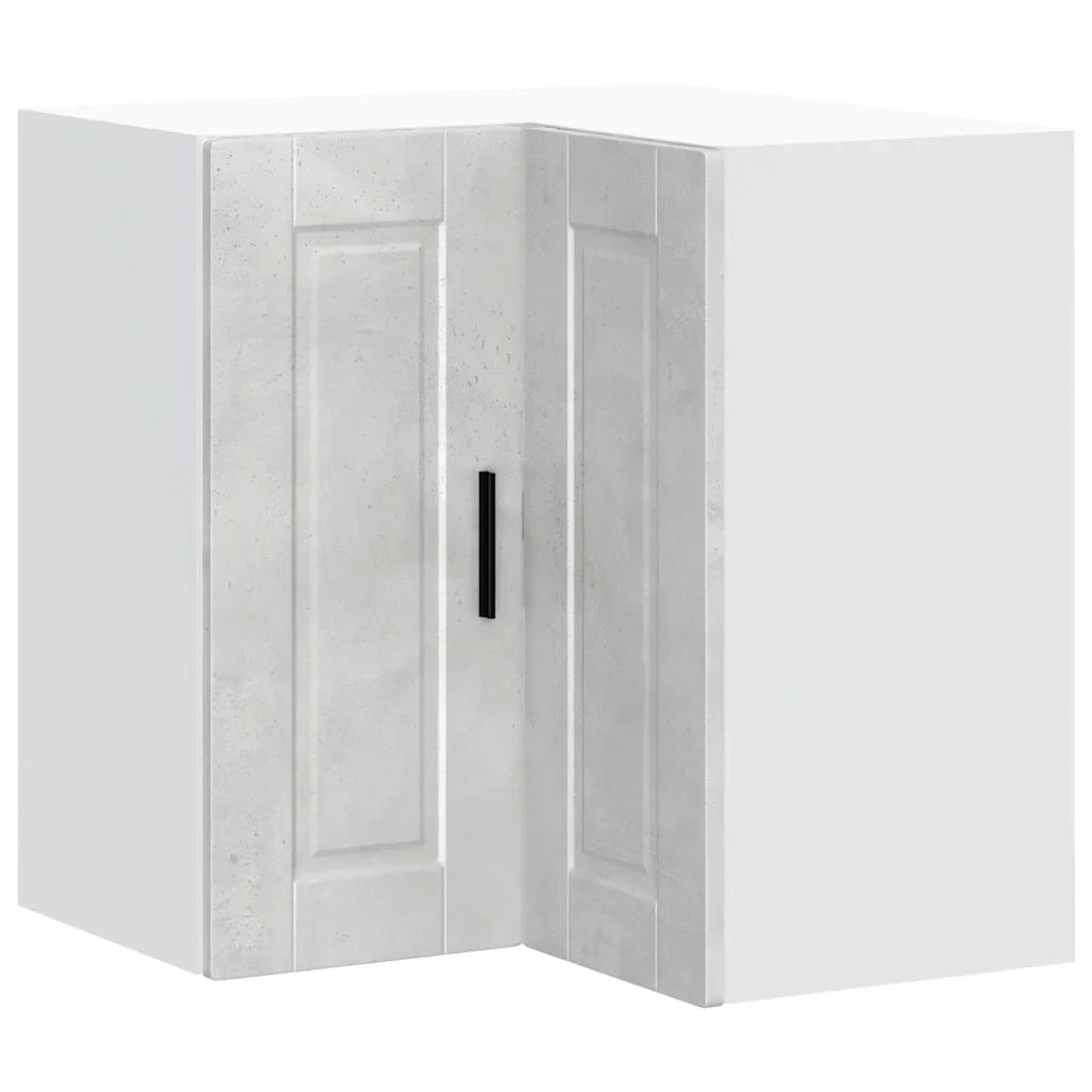 Mobile angolare da cucina a parete dal design contemporaneo 57 x 57 x 60 cm pratico contenitore in legno composito grigio cemento 02_0050406