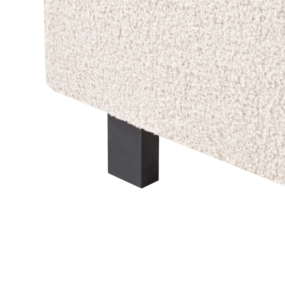 Letto con testiera piccola 120 x 200 cm in bouclé bianco sporco dal design moderno