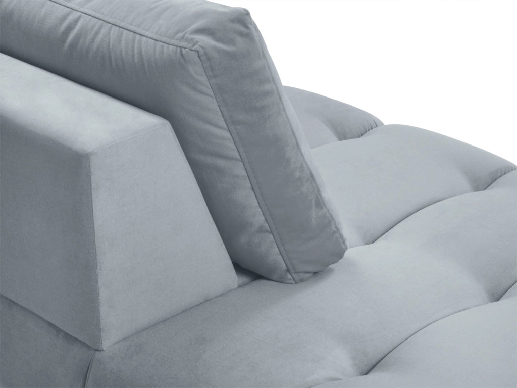 Cosmopolitan Design - Chaise longue sinistra "Hastings" 2 posti in velluto azzurro 