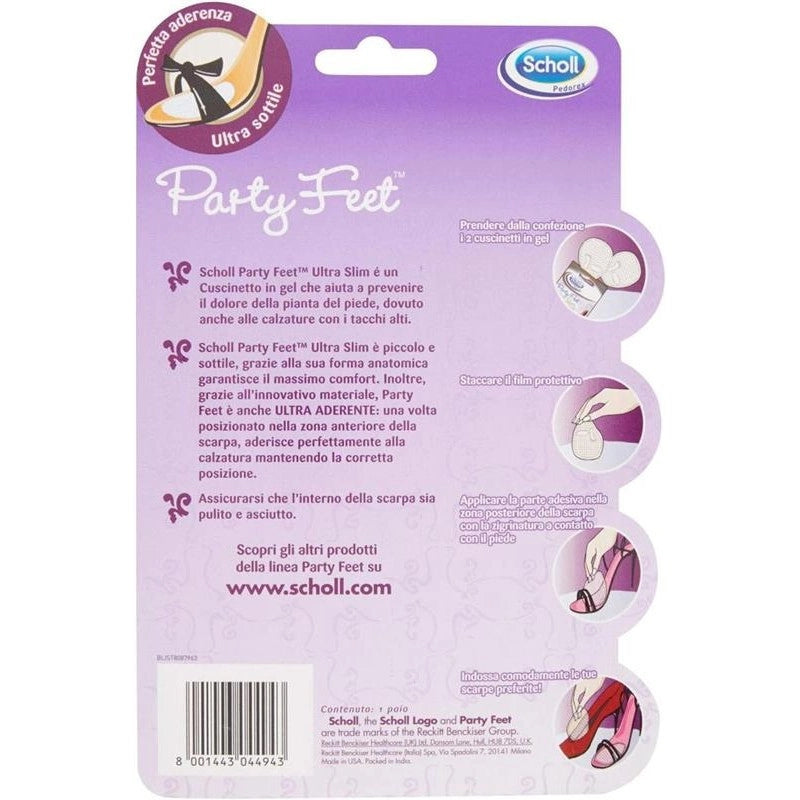 SCHOLL CUSCINETTO IN GEL TRASPARENTE ULTRA SLIM PERFETTA ADERENZA ANTISCIVOLO