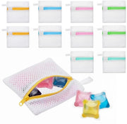 10 mini-wasnetten con trattamento antistatico per capsule di detersivo, sacchetti di stoccaggio in poliestere per profumi, organizzatore per la lavanderia per viaggi, per la protezione di tessuti delicati