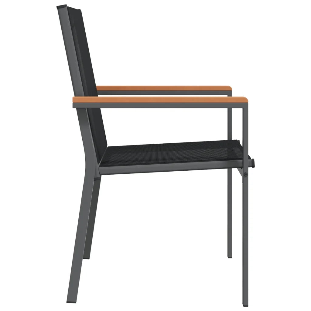 Sedie da Giardino 4 pz | Sedie da Esterno Nere 55x61,5x90 cm Textilene e Acciaio