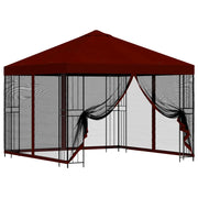 Gazebo | Pergolato da giardino con pareti laterali 3 x 3 m Borgogna