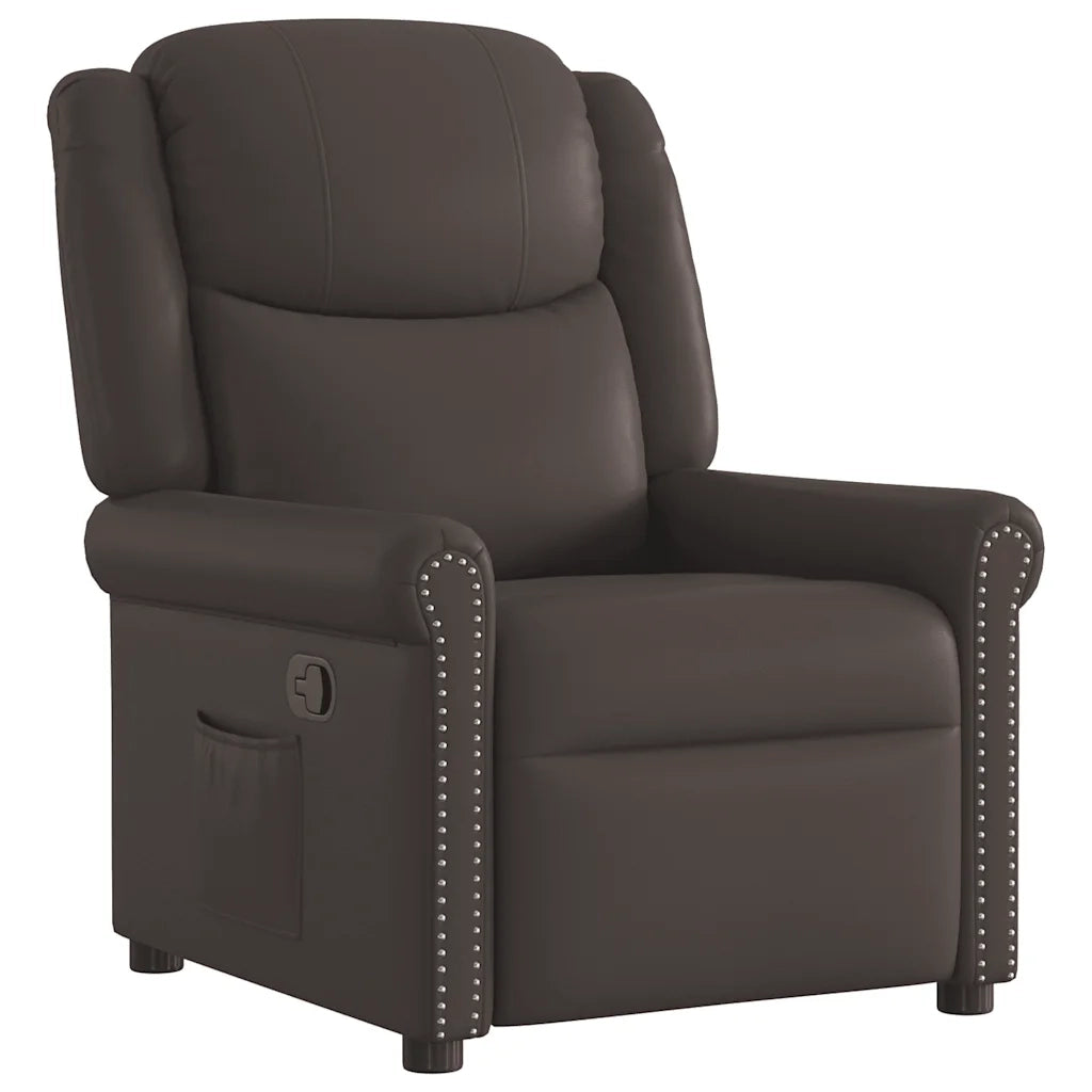 Poltrona Reclinabile Marrone lucido Similpelle 4015677