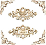 Ornamenti in legno 6 pezzi applicazione di decorazione in legno per mobili applicature decorazione angolare cassetti muro angolare decorazione