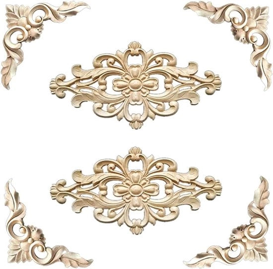Ornamenti in legno 6 pezzi applicazione di decorazione in legno per mobili applicature decorazione angolare cassetti muro angolare decorazione