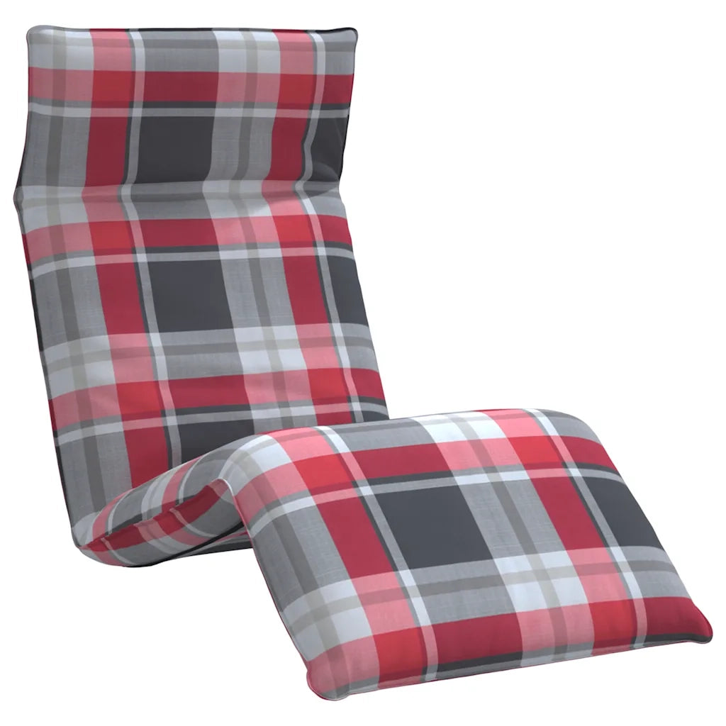 Lettino Pieghevole Quadri Rossi 175x54x8,5 cm in Tessuto Oxford 4019759