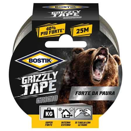 NASTRO TELATO 'GRIZZLY TAPE' BOSTIK mm 50x25 mt - Col. Grigio - BOSTIK