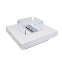 Camino a Bioetanolo da Pavimento 70x70x35 cm Panarea Bianco