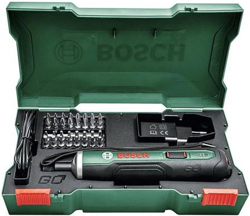 Bosch Home and Garden 06039C6000 PushDrive Cacciavite a Batteria, Batteria da 1.5 Ah, 360 giri/min a Vuoto, con Custodia, 3.6 V