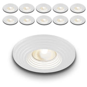 *STOCK* n.10 Portafaretti In Gesso Ceramico spirale ad incasso Diametro 120  35W GU10 IP20