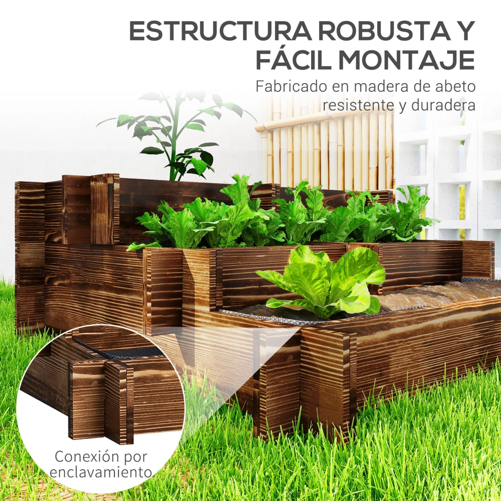 Vaschetta Giardino 3 Livelli Scala con Tela Non Tessuta ¨C zephmum ¨C 93x93x35 cm Carbonizzato