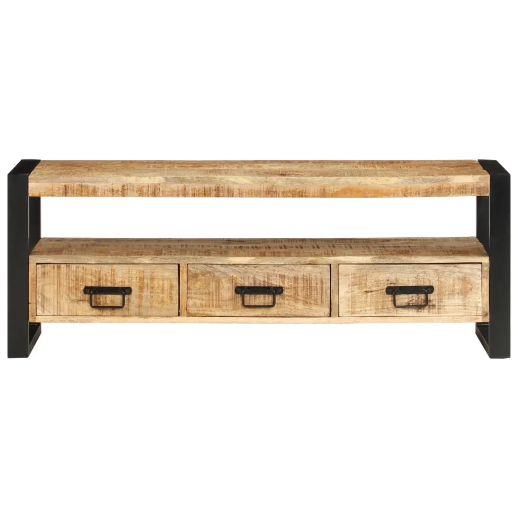 Mobile Porta TV-Mobile per TV-Credenza TV 120x30x45 cm in Legno Massello di Mango