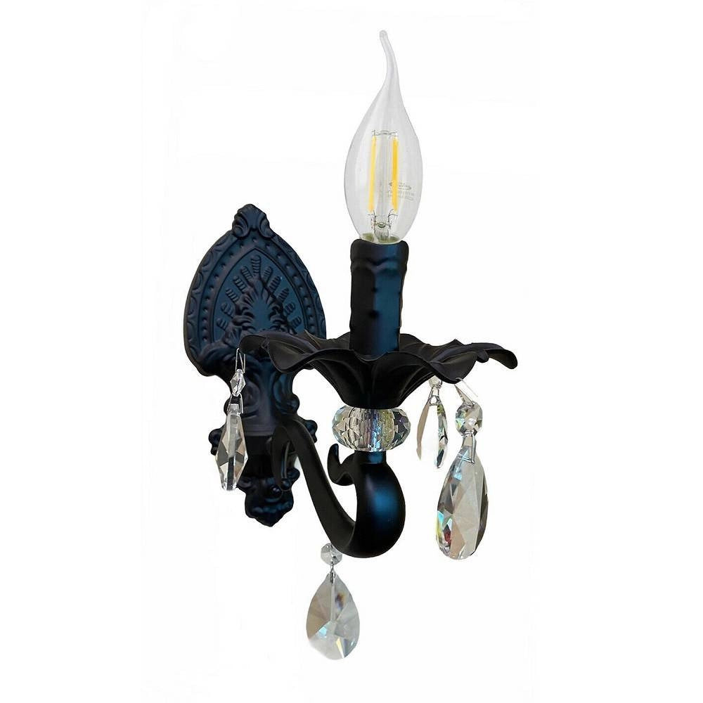Trade Shop - Applique Parete A Candelabro Stile Vintage Attacco E14 Lampada Muro Retro E43-1n -