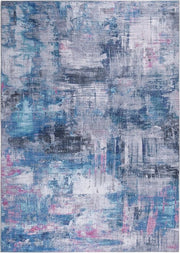 Tappeto Vintaggio per Salotto - Tappeto Basso con Pile Basso in Grigio-Blu, 160 x 230 cm