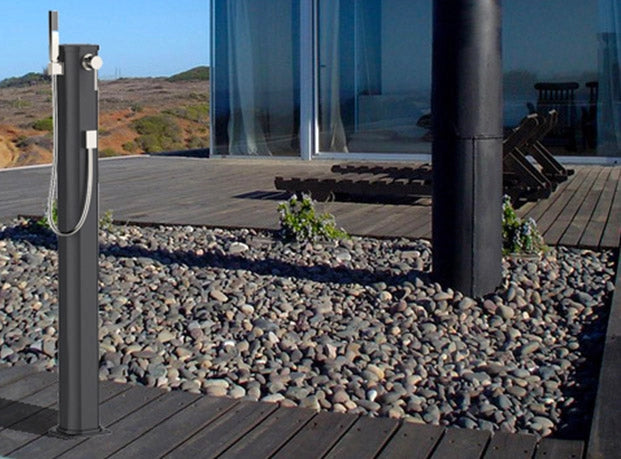 Doccia Solare da Esterno Giardino 20L Miscelatore e Doccetta Mobile Arkema Jolly Go Bianco Crema