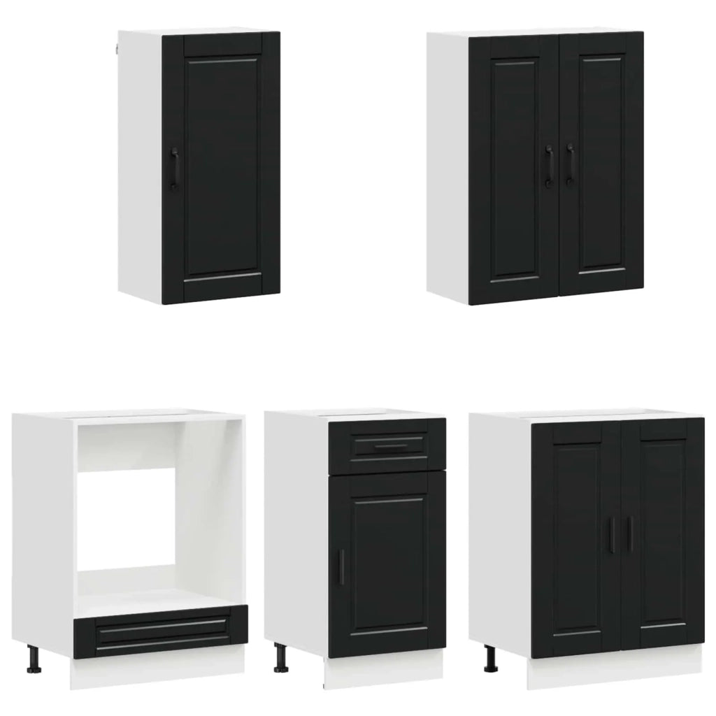 Unità Cucina PORTO 5 pcs Nero Legno ingegnerizzato 3438276