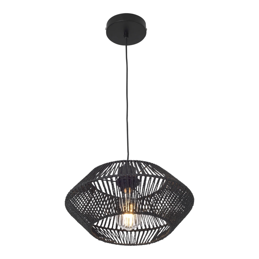 Lampada da terra a sospensione E27 nera 03_0010725