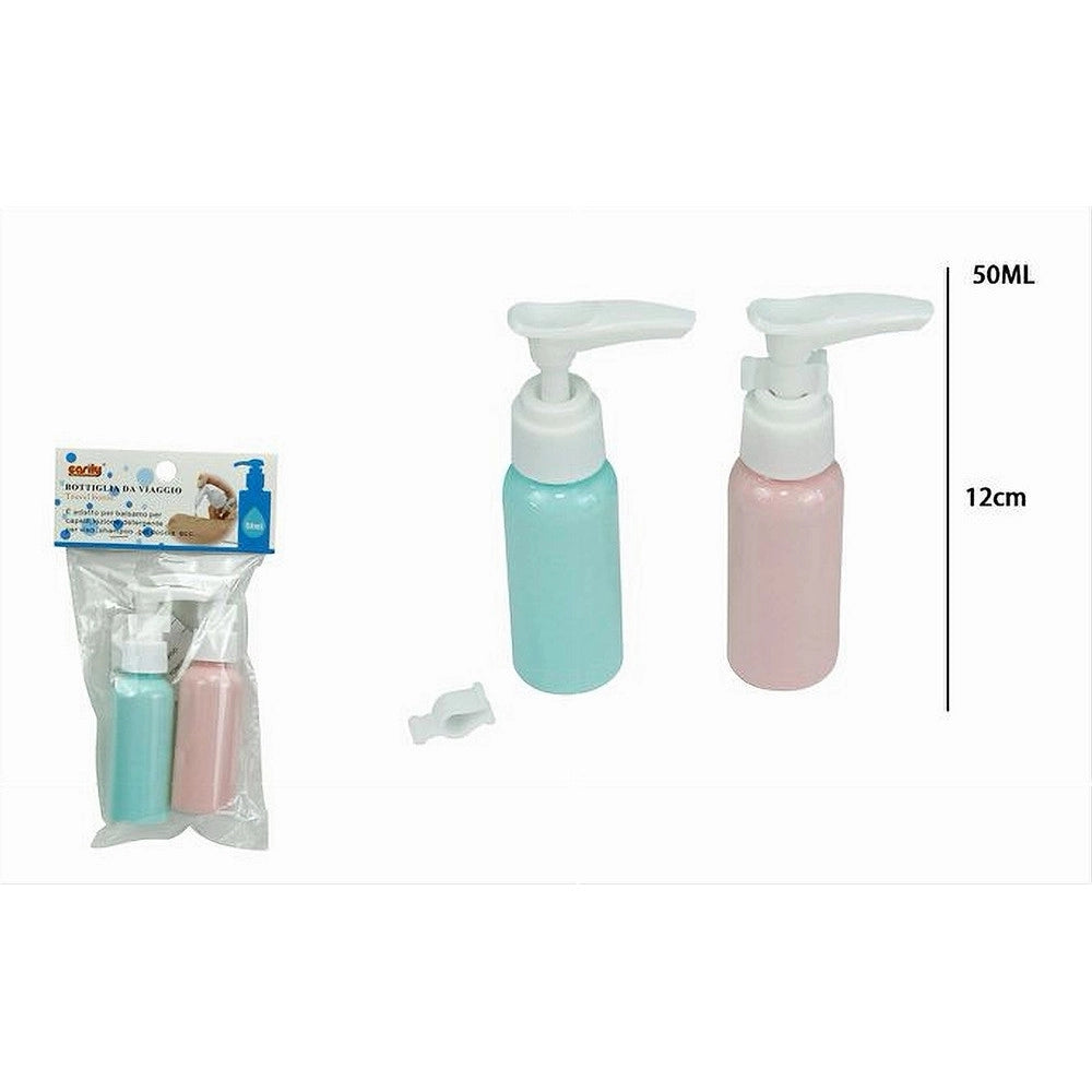 Trade Shop - Set 4 Pz Bottiglia Da Viaggio Flacone Vuoto 50ml Con Erogatore Per Lozione 79377 -