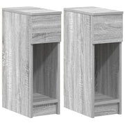 Set di 2 Comodini | Armadio da Notte | Mobiletto da notte con Cassetto Grigio Sonoma 20x36x60 cm