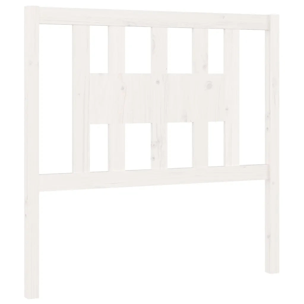 Testiera per Letto Bianca 106x4x100cm in Legno Massello di Pino