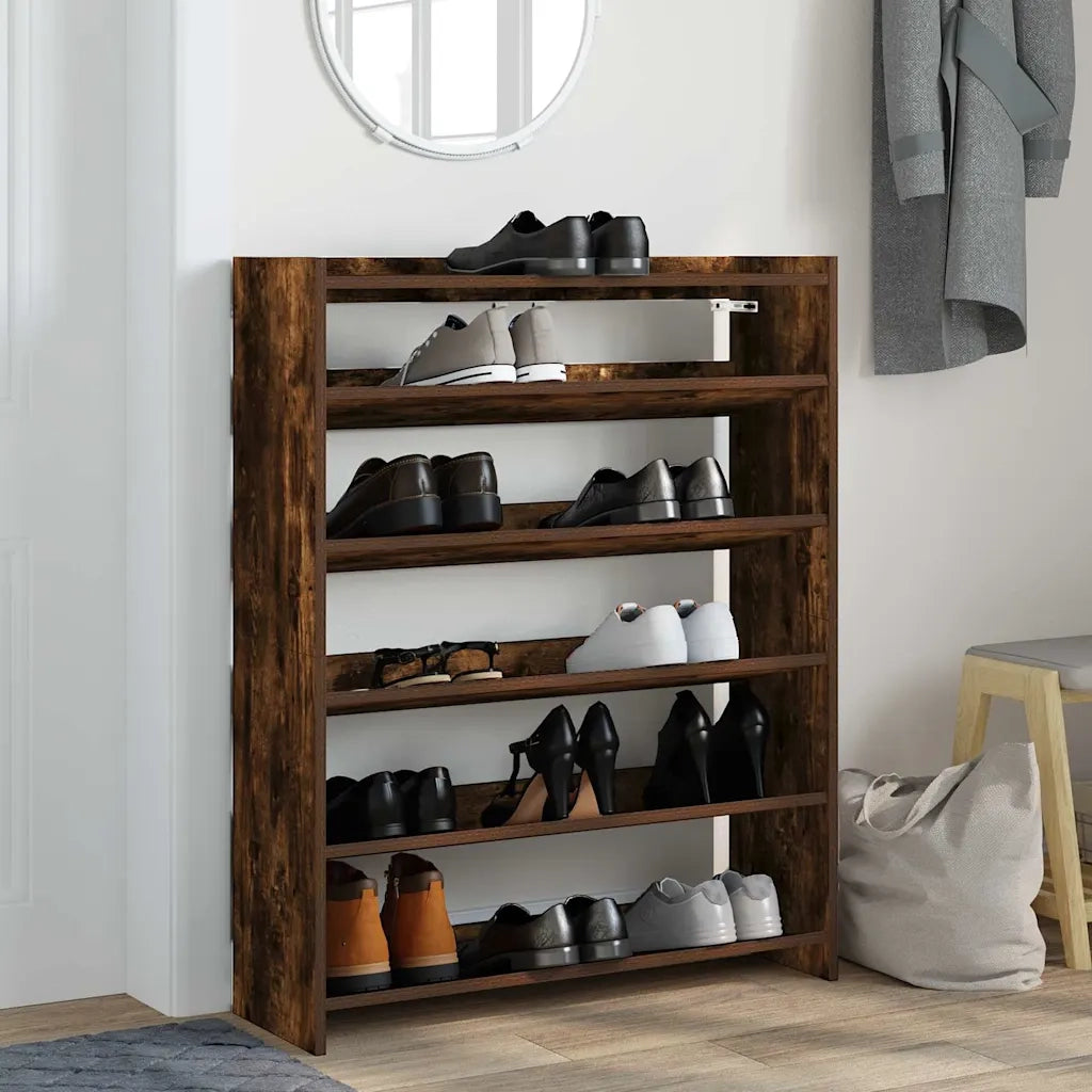 Scarpiera | Mobile per scarpe Rovere Fumo 80x25x100 cm in Legno Multistrato