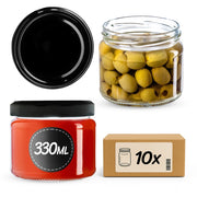 KADAX 10 barattoli di vetro da 330 ml barattoli per conserve marmellata miele tappi Fi82