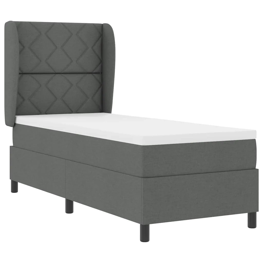 Letto a molle con materasso Grigio scuro 80 x 200 cm Tessuto 3340593