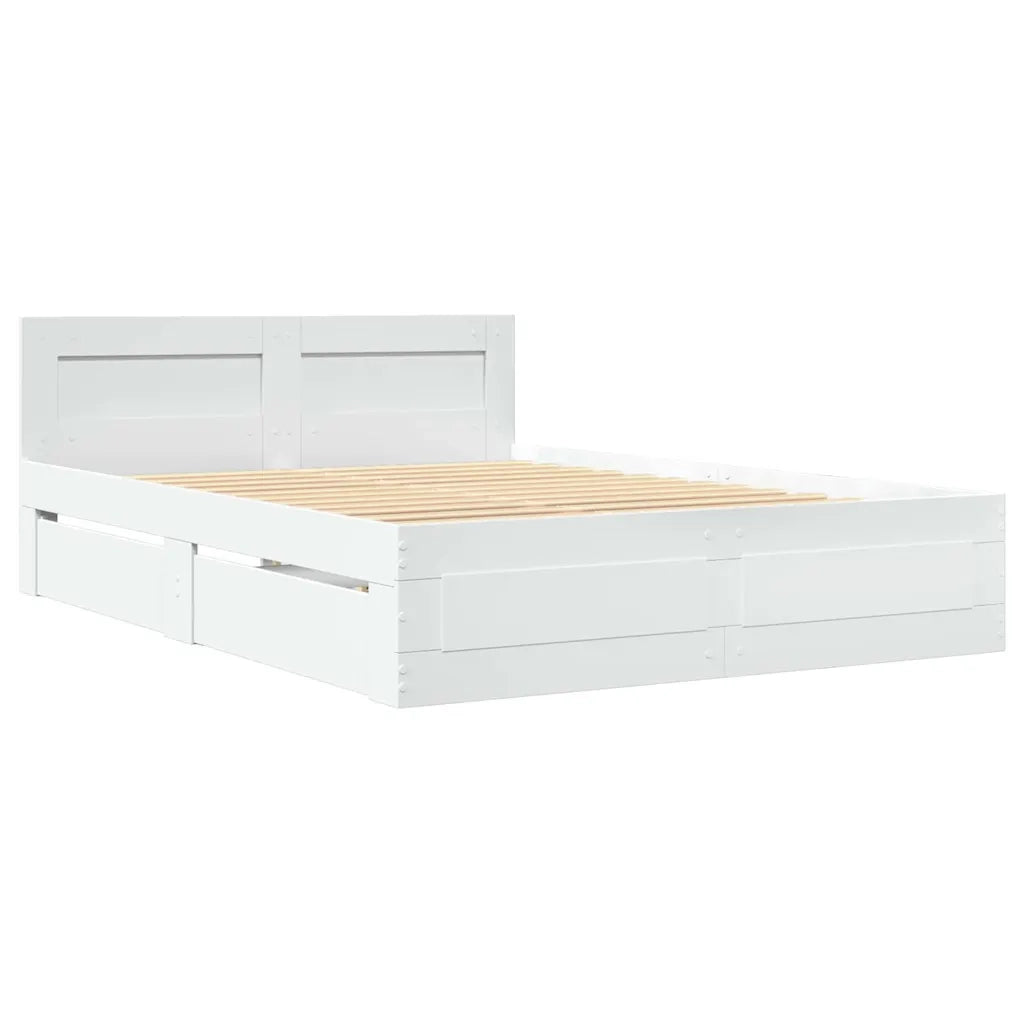 Struttura del letto 2 pcs Bianco 137 x 188 cm Legno multistrato 3402857