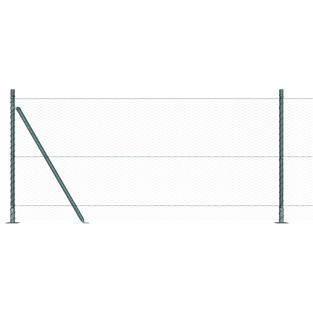 Set di Recinzione Set di 2 Verde Scuro Acciaio Zincato 25 x 1 m