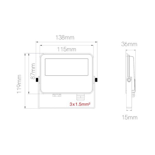 FARO PROIETTORE PER ESTERNO A LED 10W SWITCH 4CCT NERO SKY BENEITO