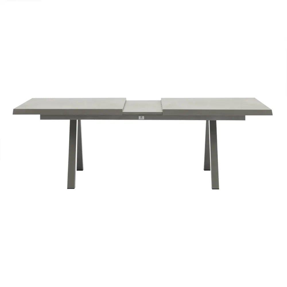 Tempo Style - Tavolo da pranzo allungabile Buda | Tavolo da pranzo per esterni grigio 200/260 x 100 x 74cm | Tavolo allungabile in alluminio e top ceramica, resistente alle intemperie