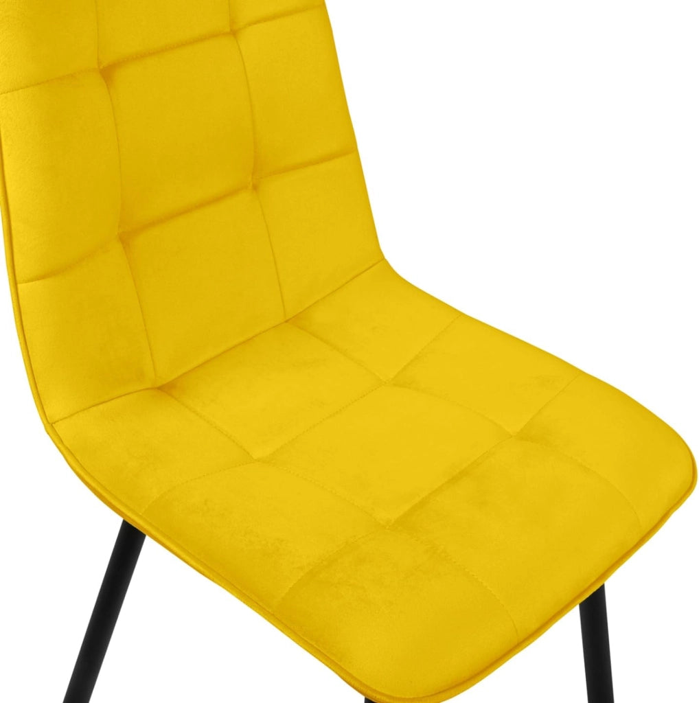 Set di 6 sedie da pranzo in velluto blu x2, grigio scuro x2, grigio chiaro, giallo MILA